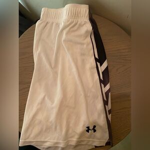 Under Armour White Shorts with Black and Brown Accents